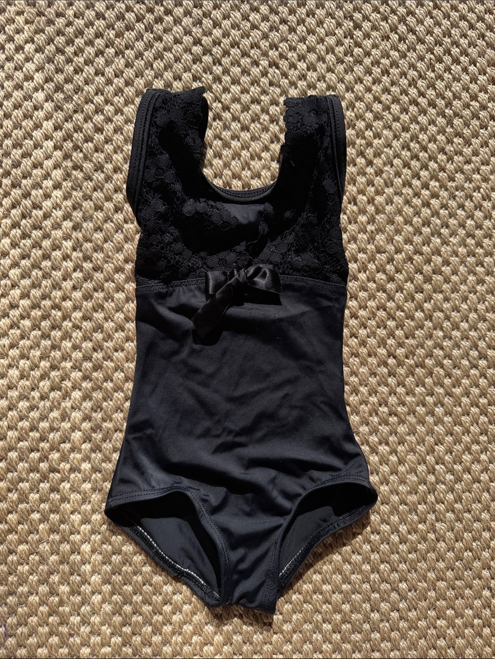 Bloch Black Lace-Top Girls Dance Leotard size 4 years